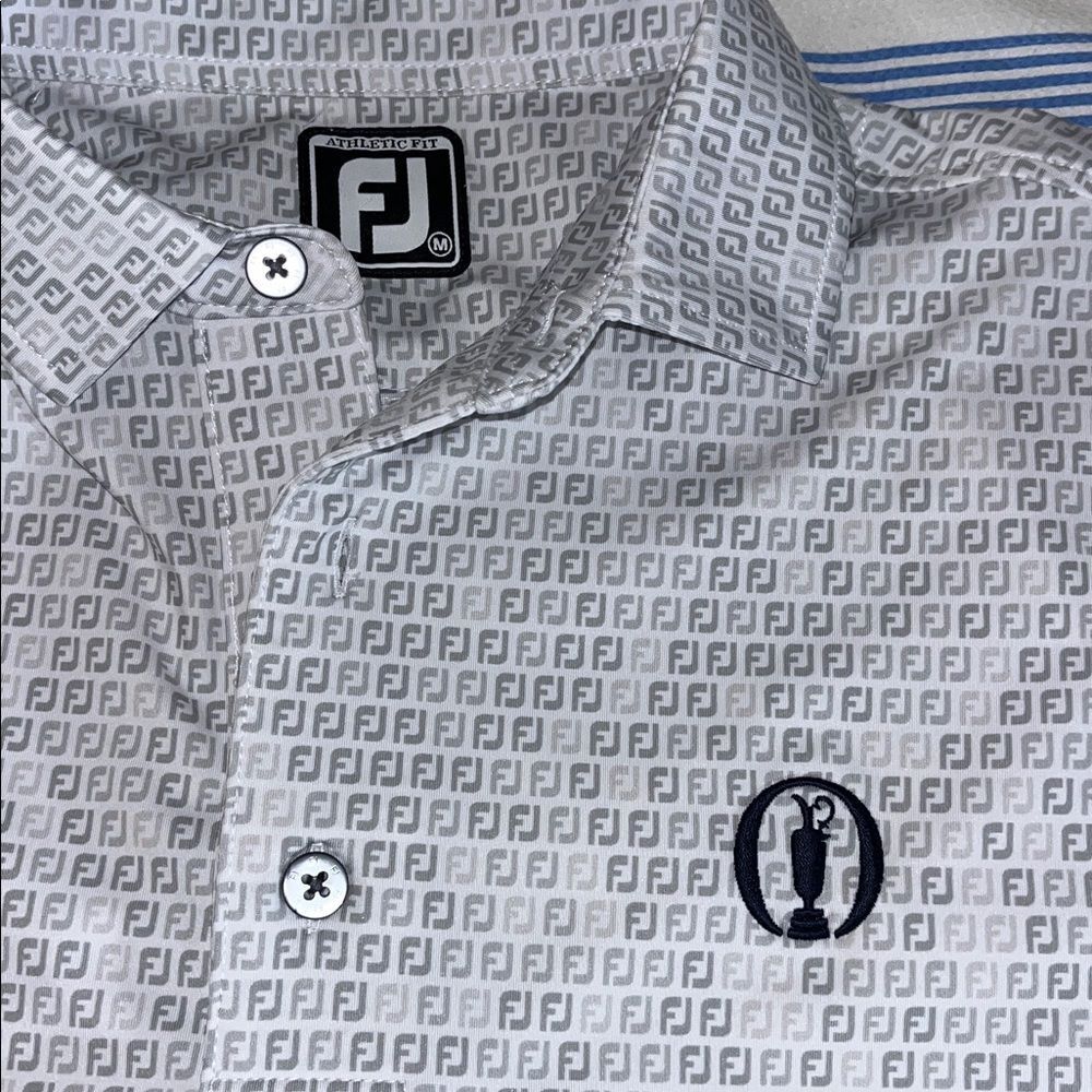 The British Open Footjoy FJ St Andrews Old Course Scotland Golf polo Shirt AOP M - Picture 2 of 6